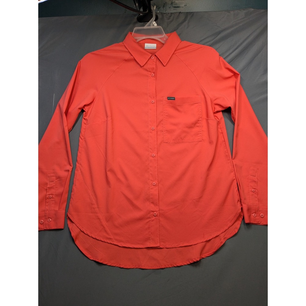 Columbia Womens Silver Ridge Utility Long Sleeve Shirt Coral Orange Size M AL465